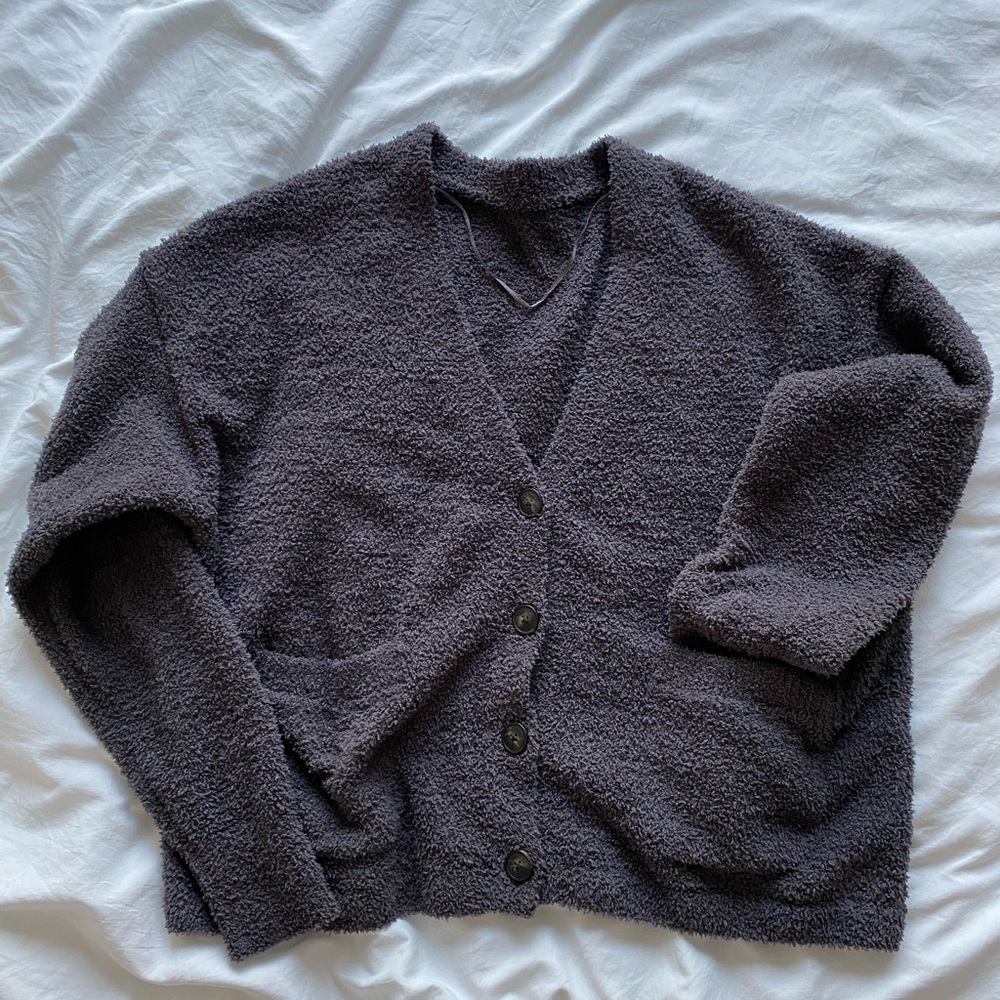 UNIQLO Plush Gray Lounge Cardigan